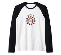 United in Amistad vs House: Community Solidarity Symbol Raglan Baseball Tee, Men, Black/White, XL