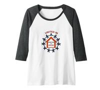 United in Amistad vs House: Community Solidarity Symbol Raglan Baseball Tee, Women, Dark Heather/White, S