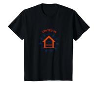 United in Amistad vs House: Community Solidarity Symbol T-Shirt, Kids, Black, 3 Years
