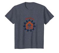 United in Amistad vs House: Community Solidarity Symbol T-Shirt, Kids, Heather Blue, 6 Years