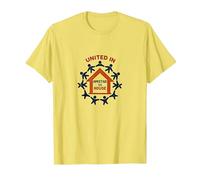 United in Amistad vs House: Community Solidarity Symbol T-Shirt, Men, Lemon, 3XL