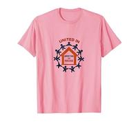 United in Amistad vs House: Community Solidarity Symbol T-Shirt, Men, Pink, L