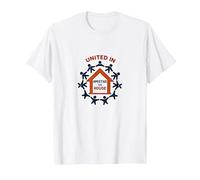 United in Amistad vs House: Community Solidarity Symbol T-Shirt, Men, White, 5XL