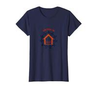 United in Amistad vs House: Community Solidarity Symbol T-Shirt, Women, Navy, M