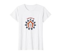 United in Amistad vs House: Community Solidarity Symbol T-Shirt, Women, White, S