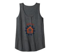 United in Amistad vs House: Community Solidarity Symbol Tank Top, Women, Dark Heather Grey, M
