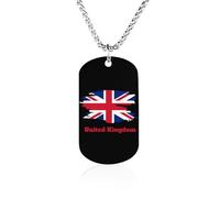 United Kindom Flag Fashion Memorial Necklaces Printed Titanium Steel Pendant Jewelry Novelty Picture Necklace Dog Tags for Men Women