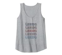 United Kingdom 70's City Retro Vintage Leeds Tank Top, Women, Heather Grey, Medium