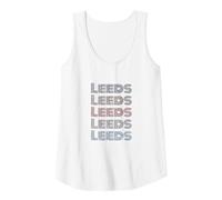 United Kingdom 70's City Retro Vintage Leeds Tank Top, Women, White, Small