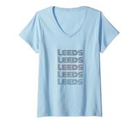 United Kingdom 70's City Retro Vintage Leeds V-Neck T-Shirt