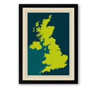 United Kingdom and Ireland Minimalist Framed Wall Art Print A4 (29.7×21cm) Black, Wall Decor for Living Room, Bedroom, Office & Home, Ready to Hang, Art Gift