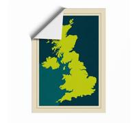 United Kingdom and Ireland Minimalist Unframed Wall Art Print A4 (29.7×21cm), Wall Decor for Living Room, Bedroom, Office & Home, Art Gift