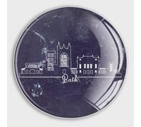 United Kingdom Bath City Skyline Silhouette Refrigerator Magnets Glass Small Round Fridge Magnets Multi-Use Premium Magnets for Fridge Locker Whiteboard Billboard Kitchen Office School