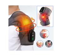 (UNITED KINGDOM, black) Electric Heating Vibration Massage Knee Shoulder Massager Joint Physiotherapy Pain Relief Elbow Warm Knee Pad Relaxation Tool