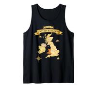 United Kingdom British Isles Map England Scotland Wales UK Tank Top