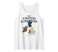 United Kingdom British Isles Scotland Wales England UK Map Tank Top