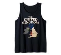 United Kingdom British Isles Scotland Wales England UK Map Tank Top