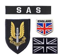 United Kingdom British Special Air Service SAS Flag Embroidery Patch Military Who Dares Wins Tactical Morale Badges Armband Emblem Applique Hook Patches