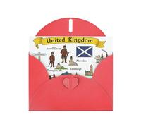 United Kingdom Cultural Symbo Greeting Card With Envelope (160 x 120 mm) for Birthday/Wedding/Invitation/Christmas/New Year