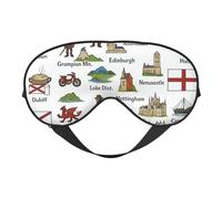 United Kingdom Cultural Symbo Print Functionality Outdoor Travel Eye Mask Breathable Camping Meditation Yoga Friendly