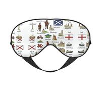United Kingdom Cultural Symbo Printing Rest Sleep Eye Mask, Soft Eye Mask for Home & Camping, Blocks Light, Comfortable for Most Users