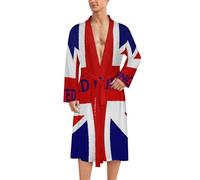 United Kingdom Flag British Classic Bathrobe Loungewear Dressing Gown Womens Men Spa Hotel Sleep S