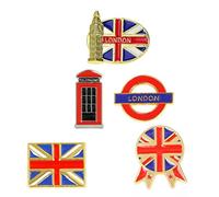 United Kingdom Flag Brooches for Men Women Britain National Flag Enamel Pins London Building Brooch Pins Lapel Badge Pin On Clothes Hats Backpack