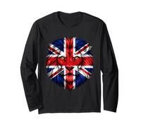 United Kingdom Flag Colors Lion Head Long Sleeve T-Shirt