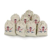 United Kingdom Flag Dead Skull Swords 8Pcs Drawstring Gift Bags Reusable Hessian Bags for Wedding Favors Party Jewelry Pouches