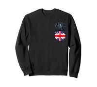United Kingdom Flag Flat-Coated Retriever Dog In Pocket Sweatshirt