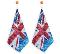 United Kingdom Flag in Water Hand Towels Absorbent Microfiber Cleaning Cloths with Hanging Loop