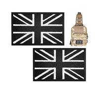 United Kingdom Flag Patch,2pcs Tactical Great British Union Jack Patch Embroidered England Flag Morale Applique Fastener Hook & Loop UK Emblem for Tactical Backpack,Hats Jacket Pants