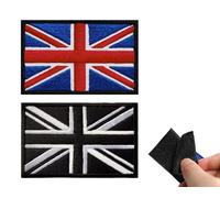 United Kingdom Flag Patch,Personalized Embroidery tag,Embroidered England Flag Velcro,Sew On Union Jack Patch United Kingdom Badge,for Military Uniform Tactical Bag Jacket Jeans Hat,2pcs(Black/Color)