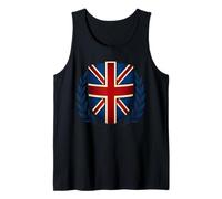 United Kingdom Flag Shield Vintage Laurel Emblem Design Tank Top