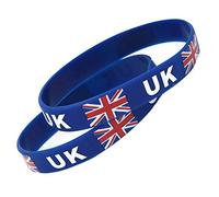United Kingdom Flag Silicone Bracelet Silicone Nation Wristband National Football Fans Elastic Rubber Bracelets Souvenir Unisex Adult Size Woman Man Teens