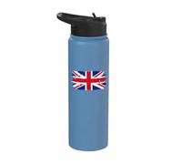 United Kingdom Flag Textless Union Jack Grunge Stainless Steel Insulated Water Bottle