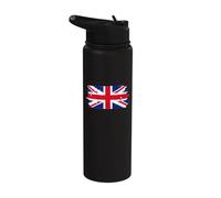 United Kingdom Flag Textless Union Jack Grunge Stainless Steel Insulated Water Bottle