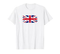 United Kingdom Flag Textless Union Jack Grunge Value Graphic T-Shirt, Men, White, XL