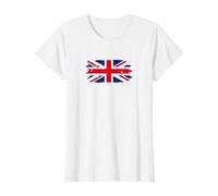 United Kingdom Flag Textless Union Jack Grunge Value Graphic T-Shirt, Women, White, XL