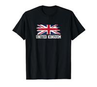 United Kingdom Flag Union Jack Typography Grunge Value Graphic T-Shirt, Men, Black, M