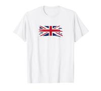 United Kingdom Flag Union Jack Typography Grunge Value Graphic T-Shirt, Men, White, L