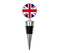 United Kingdom Flag Wine Bottle Stopper | Union Jack Gift | Handcrafted Wine Saver | Patriotic Home Bar Accessory | Gift for Proud Brits & Sports Fans