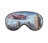 United Kingdom Flap Big Ben Tower Bridge Comfortable Sleep Mask with Adjustable Strap Soft Eyeshade for Night Sleeping Flight Nap Travel