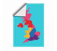 United Kingdom & Ireland Map Geometric Unframed Wall Art Print A1 (84.1×59.4cm), Wall Decor for Living Room, Bedroom, Office & Home, Art Gift