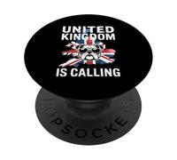 United Kingdom Is Calling British Bulldog Union Jack UK Map PopSockets Adhesive PopGrip