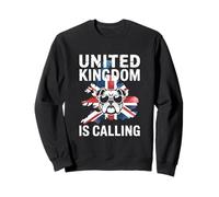 United Kingdom Is Calling British Bulldog Union Jack UK Map Sweatshirt