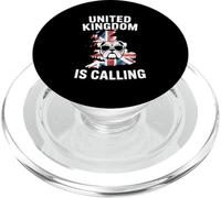 United Kingdom Is Calling Bulldog Union Jack Map PopSockets PopGrip for MagSafe