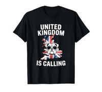United Kingdom is Calling Bulldog Union Jack Map T-Shirt