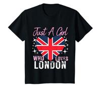 United Kingdom Just A Girl Who Loves London Heart Flag Girls T-Shirt