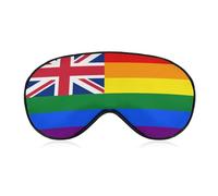 United Kingdom LGBT Rainbow Flag Comfortable Sleep Mask with Adjustable Strap Soft Eyeshade for Night Sleeping Flight Nap Travel